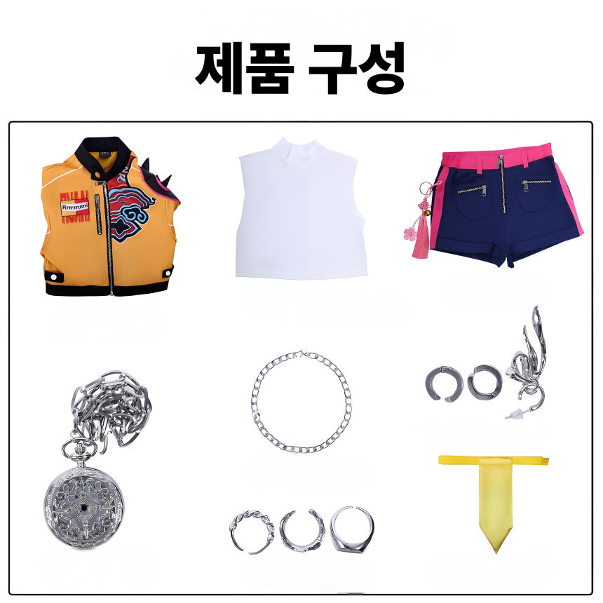 [KDH] Rumi Women’s Full Costume Set – Includes Jacket, Vest, Necklace, and Pants for Cosplay or Events - 루미 여성용 풀 코스튬 세트 - 코스프레 또는 이벤트용 재킷, 조끼, 목걸이, 바지 포함