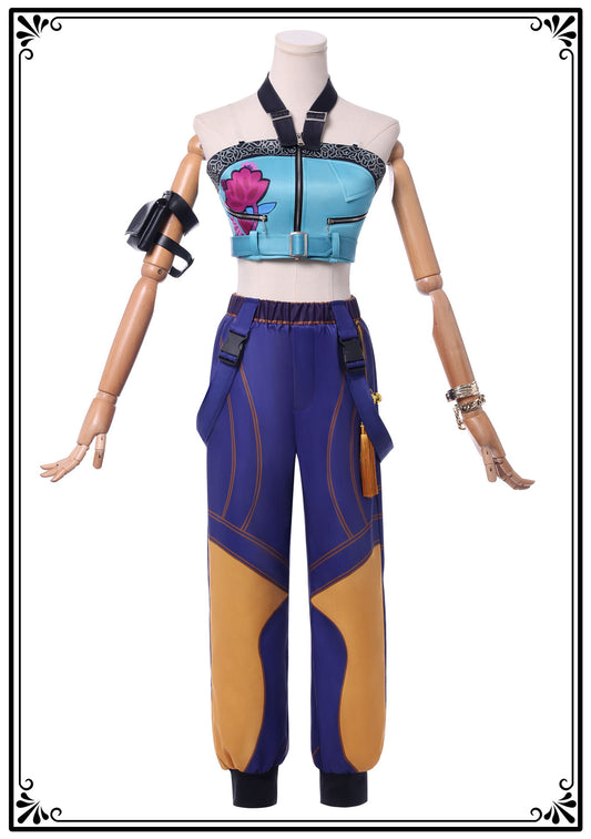 [KDH] Zoey Women’s Full Costume Set – Includes Jacket, Vest, Necklace, and Pants for Cosplay or Events - 조이 여성용 풀 코스튬 세트 - 코스프레 또는 이벤트용 재킷, 조끼, 목걸이, 바지 포함
