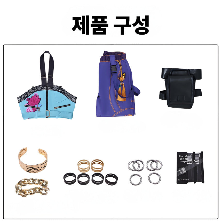 [KDH] Zoey Women’s Full Costume Set – Includes Jacket, Vest, Necklace, and Pants for Cosplay or Events - 조이 여성용 풀 코스튬 세트 - 코스프레 또는 이벤트용 재킷, 조끼, 목걸이, 바지 포함