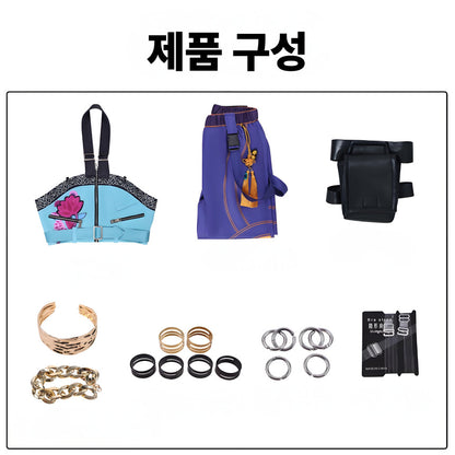 [KDH] Zoey Women’s Full Costume Set – Includes Jacket, Vest, Necklace, and Pants for Cosplay or Events - 조이 여성용 풀 코스튬 세트 - 코스프레 또는 이벤트용 재킷, 조끼, 목걸이, 바지 포함