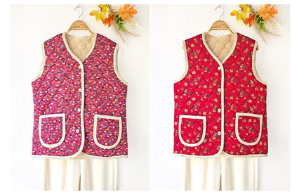 김장조끼, 레트로 패션, 할머니 패션, 랜덤칼라 배송 - Kimchi Kimjang Vest, Korean Retro Fasion Random Color