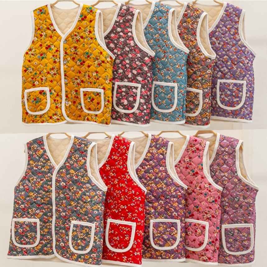 김장조끼, 레트로 패션, 할머니 패션, 랜덤칼라 배송 - Kimchi Kimjang Vest, Korean Retro Fasion Random Color