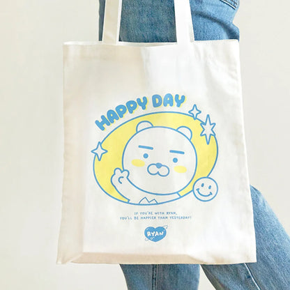 Kakao Friends: Nice Day Eco Bag (Choonsik, Ryan) -  나이스데이 에코백 (춘식이, 라이언)