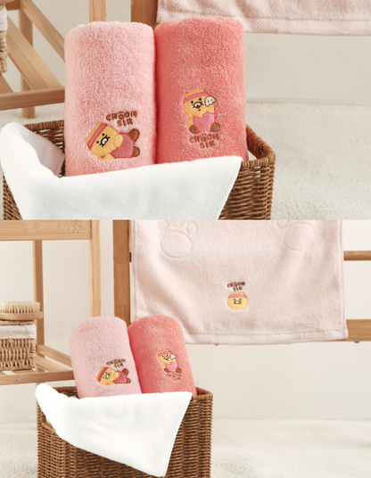 KAKAO FRIENDS: Premium Towel Set (Choonsik) - 40cm x 80cm (15.8" x 31.5")