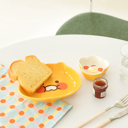 [KAKAO FRIENDS] Choonsik 2pc Ceramic Brunch Plate Set - 춘식이 냥젤리 접시 세트 2P 브런치 플레이팅 예쁜 그릇 식기