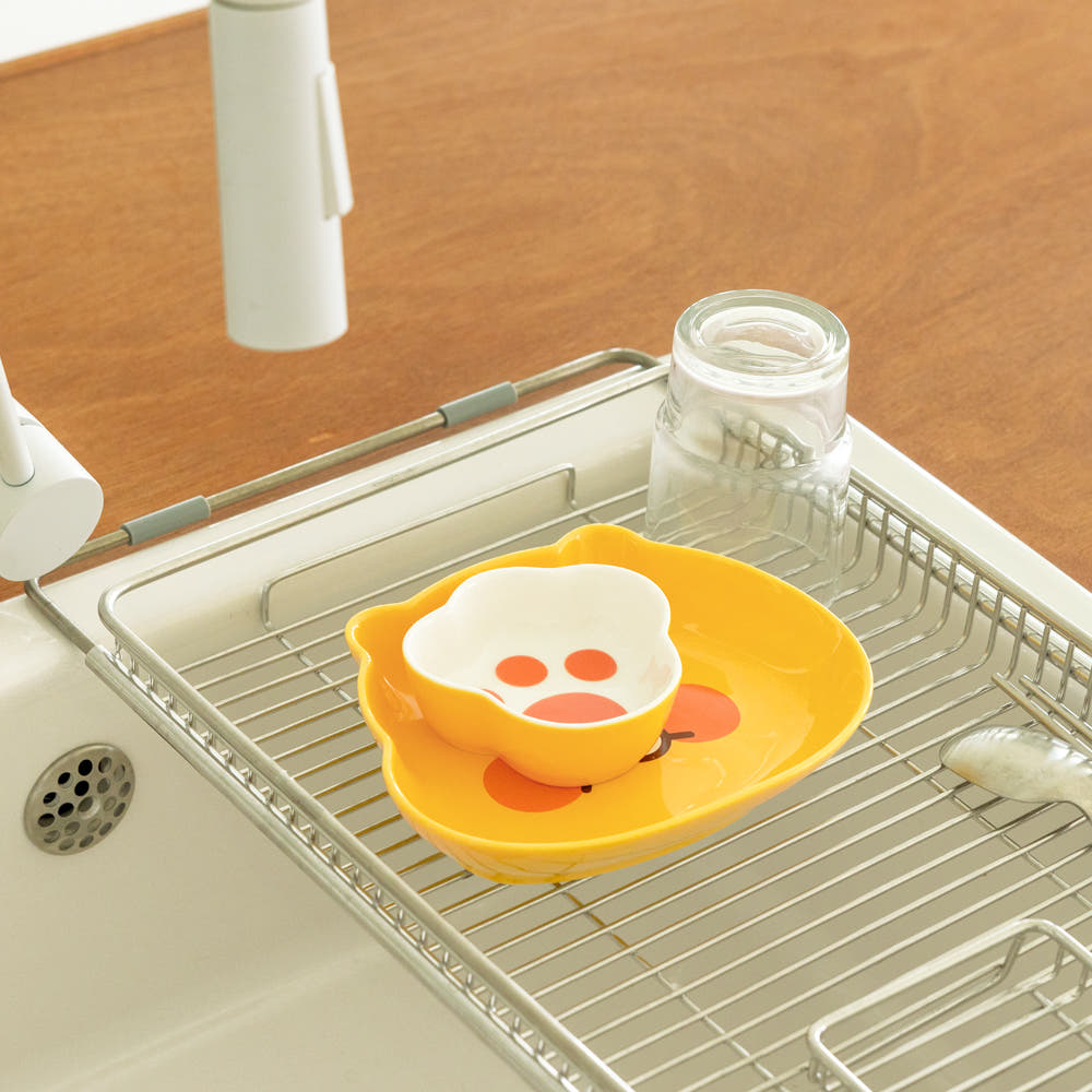 [KAKAO FRIENDS] Choonsik 2pc Ceramic Brunch Plate Set - 춘식이 냥젤리 접시 세트 2P 브런치 플레이팅 예쁜 그릇 식기