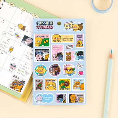 KAKAO FRIENDS: Say Cheese Waterproof Diary Message Sticker 2pc Set  - 세이치즈 방수 다이어리 메세지 스티코 2pc 세트