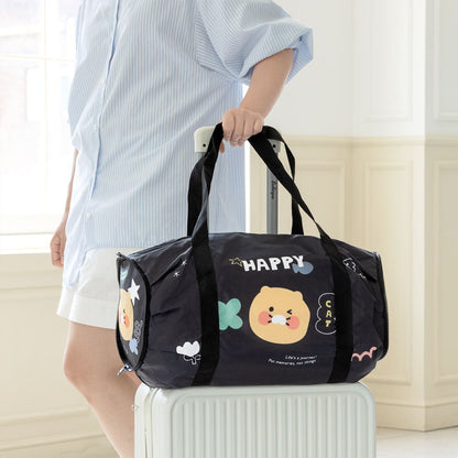 Kakao Friends: Choonsik Folding Duffle Bag Traveling Boston Bag - 춘식이 폴딩 더플백 여행용 접이식 보스턴백