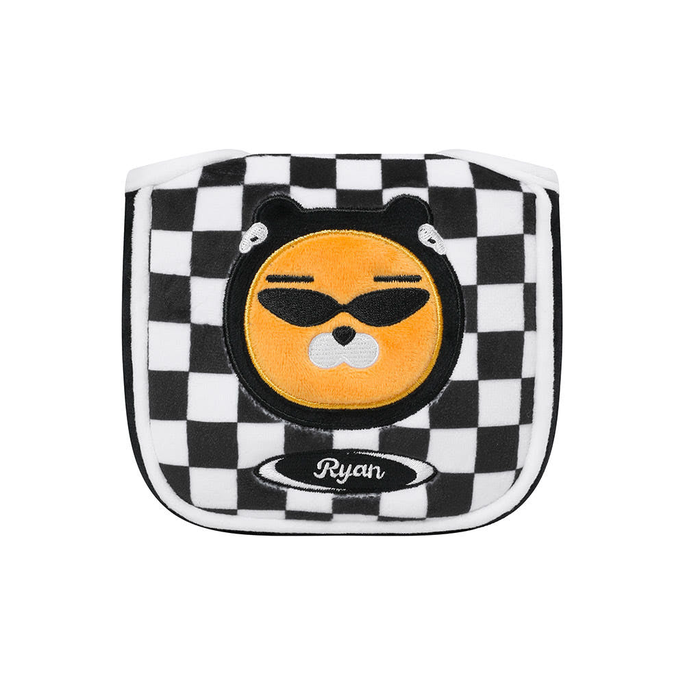 [KAKAO FRIENDS] Kakao Golf Ryan Checkerboard Mallet Putter Cover - 카카오 프렌즈 골프 라이언 체커보드 퍼터 커버(말렛)
