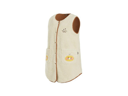 [KAKAO FRIENDS] Floofy Friends Choonsik Long Fleece Vest - 춘식이 롱 양털 조끼, 수면 조끼
