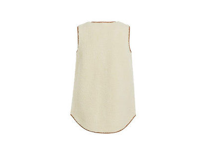 [KAKAO FRIENDS] Floofy Friends Choonsik Long Fleece Vest - 춘식이 롱 양털 조끼, 수면 조끼