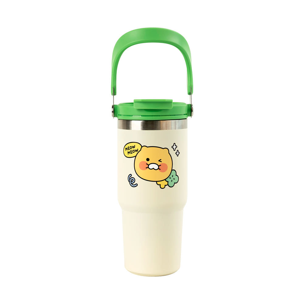 [KAKAO FRIENDS] Choonsik Swing Handle Tumbler 591ml - 춘식이 스윙 핸들 텀블러 591ml 손잡이 스텐 빨대 보온 보냉 템블러 워터보틀 리유저블