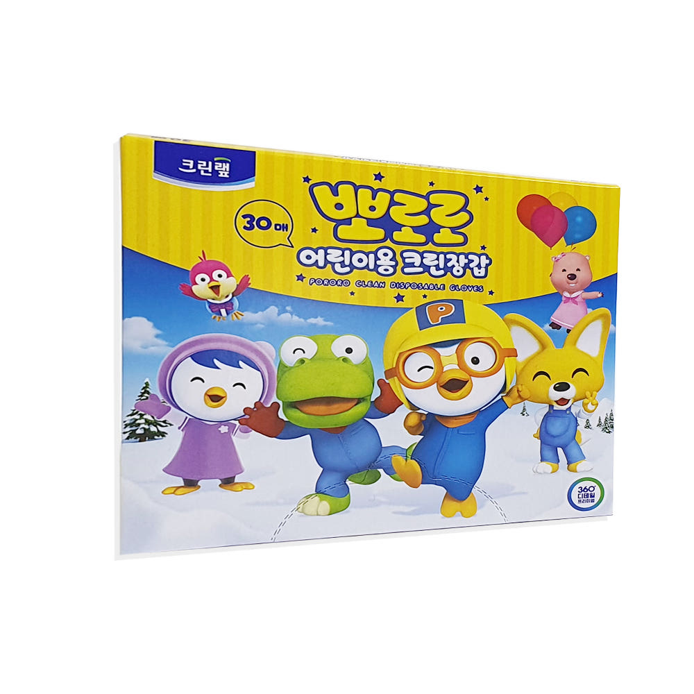 [PORORO] Kids Vinyl Gloves 30 Pair - 국산 뽀로로 어린이 크린장갑 30매