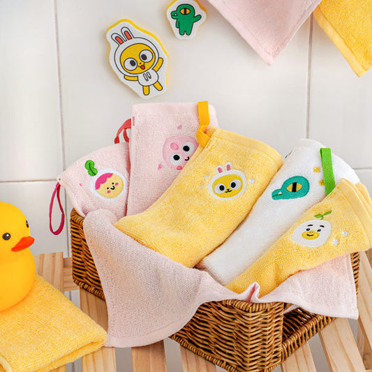 [KAKAO FRIENDS] Kids Ring Hand Towel Set 5pc - 카카오프렌즈 키즈 고리형 핸드타월 세트 5pc