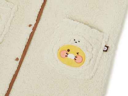 [KAKAO FRIENDS] Floofy Friends Choonsik Long Fleece Vest - 춘식이 롱 양털 조끼, 수면 조끼