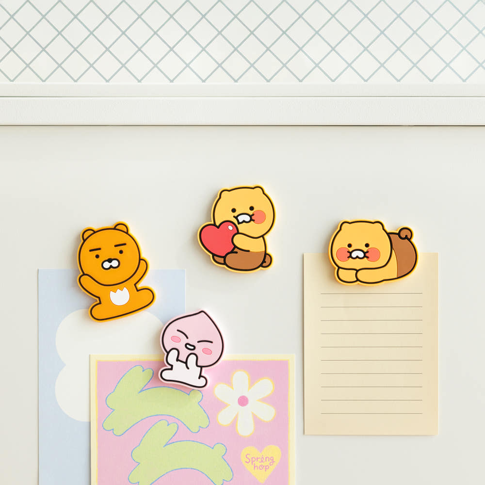[KAKAO FRIENDS] PVC Character Magnet 4pc Set - PVC 냉장고 캐릭터 자석 4종 세트