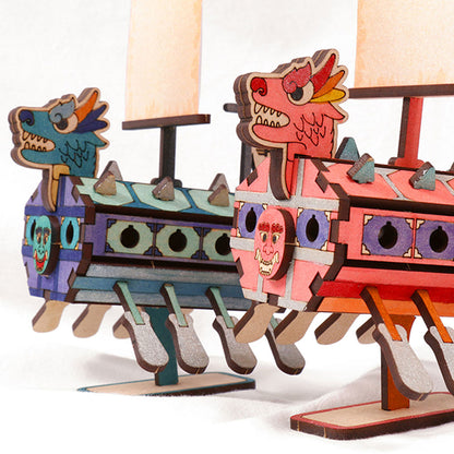 Turtle Ship & Admiral Yi Sun Shin Wooden Miniature DIY Making Kit - 거북선 & 이순신 장군 나무 미니어처 만들기 키트