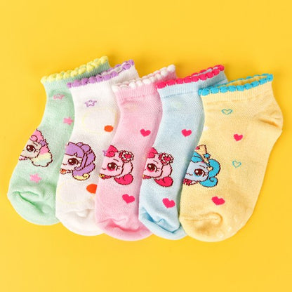 Catch Tiniping Kids Non-Slip Socks 5pcs Set 새콤달콤 캐치티니핑 아동용 미끄럼방지 발목 양말 5족 세트