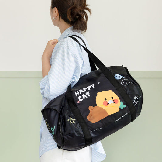 Kakao Friends: Choonsik Folding Duffle Bag Traveling Boston Bag - 춘식이 폴딩 더플백 여행용 접이식 보스턴백
