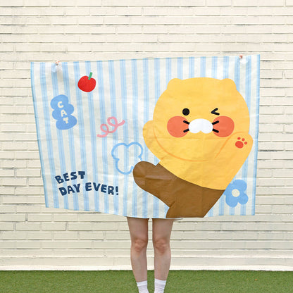 [KAKAO FRIENDS] Choonsik Waterproof Light Weight Pouch & Picnic Mat - 춘식이 경량 방수 파우치 & 돗자리