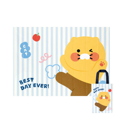 [KAKAO FRIENDS] Choonsik Waterproof Light Weight Pouch & Picnic Mat - 춘식이 경량 방수 파우치 & 돗자리