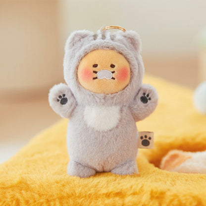 [KAKAO FRIENDS] Plush Toy Keyring Gray Meow Choonsik - 춘식이는 최고양 키링 인형 그레이냥 춘식이