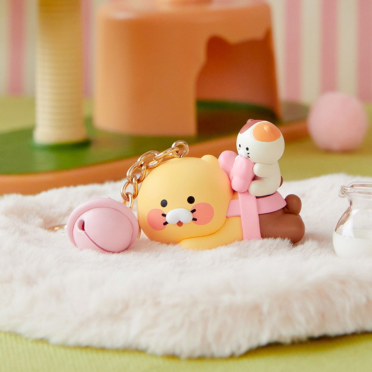 Kakao Friends: Figure Keyring - Ribon Meow Choonsik 춘식이는 최고양 피규어키링 리본 춘식이