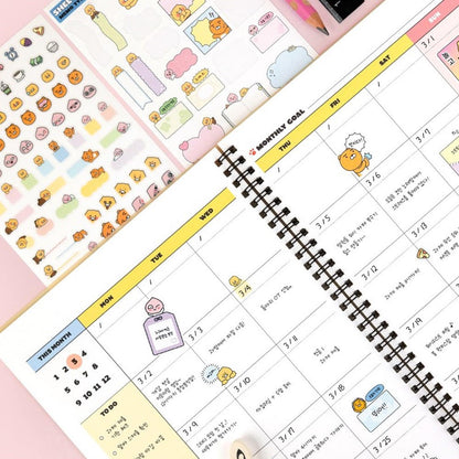 [KAKAO FRIENDS] B5 Monthly Planner 2 types - 카카오 B5 먼슬리 스프링 플래너 만년형2 종