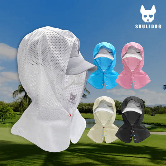 [Skulldog] UV Protection Hood Full Head Cover - 얼굴 햇빛가리개 자외선차단 마스크 모자 안면 페이스커버 후드형 골프 자전거 낚시 등산