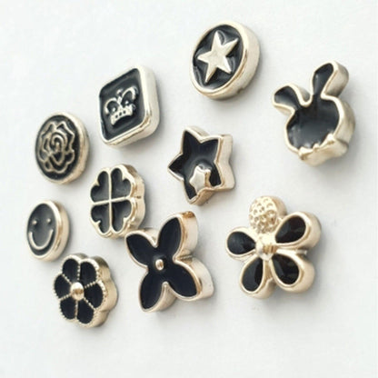 Pin Brooch 10pc set White & Black - 옷 여밈 브로치 10pc 세트