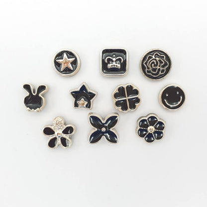 Pin Brooch 10pc set White & Black - 옷 여밈 브로치 10pc 세트