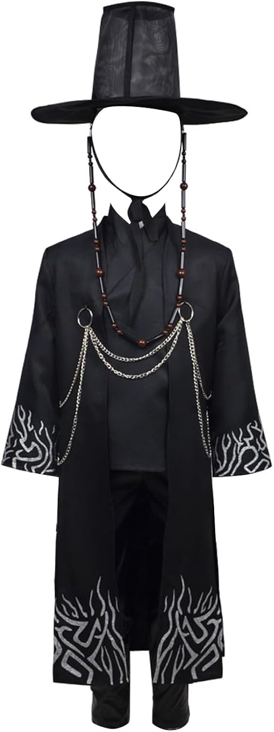[KDH] Saja Boys Men’s Demon Hunter Black Cosplay Costume – Halloween Party Outfit - 사자 남성용 악마 사냥꾼 블랙 코스프레 의상 – 할로윈 파티 의상