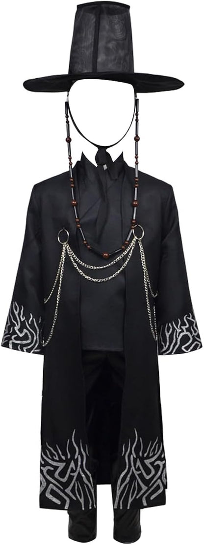 [KDH] Saja Boys Men’s Demon Hunter Black Cosplay Costume – Halloween Party Outfit - 사자 남성용 악마 사냥꾼 블랙 코스프레 의상 – 할로윈 파티 의상
