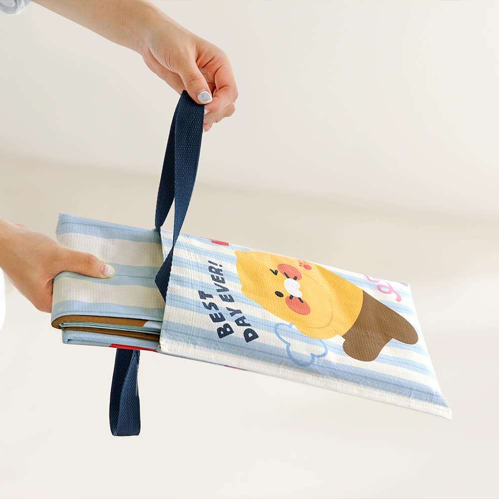 [KAKAO FRIENDS] Choonsik Waterproof Light Weight Pouch & Picnic Mat - 춘식이 경량 방수 파우치 & 돗자리