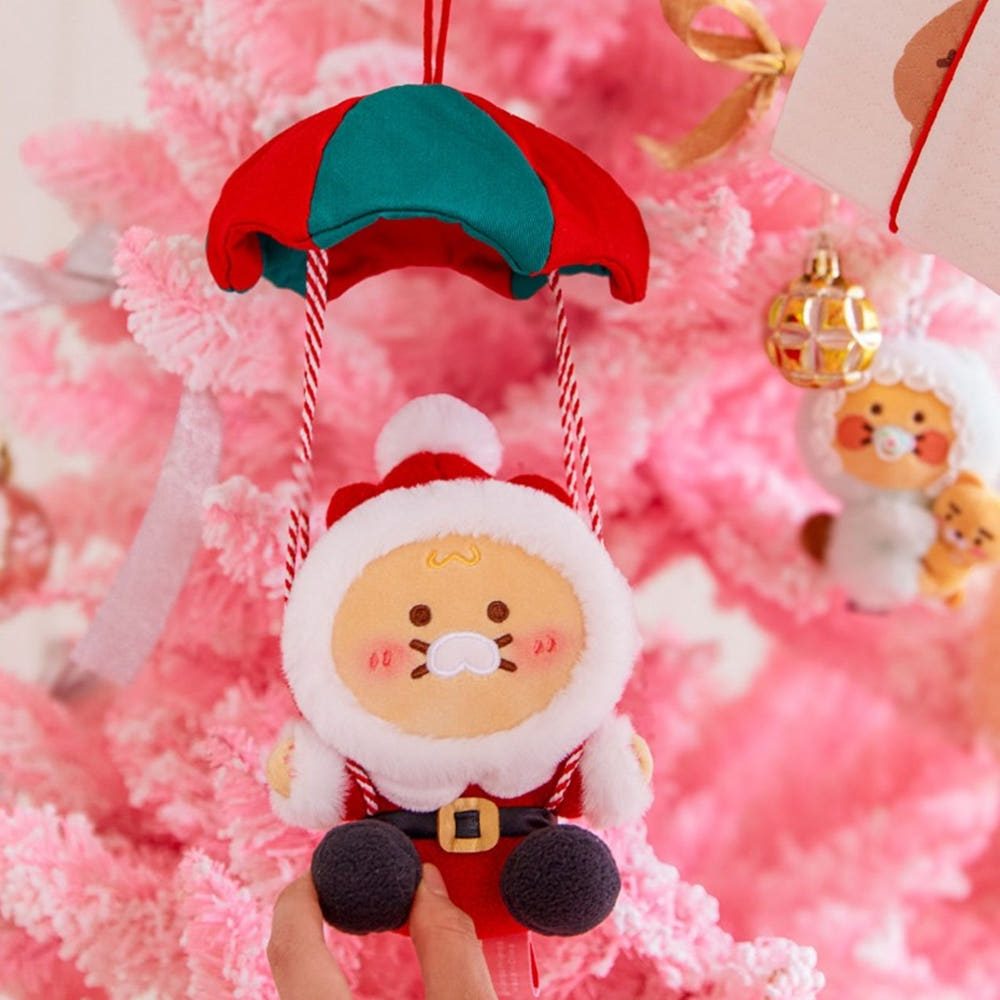 [KAKAO FRIENDS] Merry Choon Christmas Choonsik Santa Christmas Tree Stuffy Ornament- 메리춘크리스마스 춘식이 낙하산 산타 인형 크리스마스 트리 장식