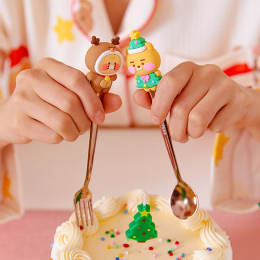 [KAKAO FRIENDS] Merry Choon Christmas Figure Cutlety Fork & Spoon Set- 메리춘크리스마스 피규어 스푼 & 포크 커트러리 세트