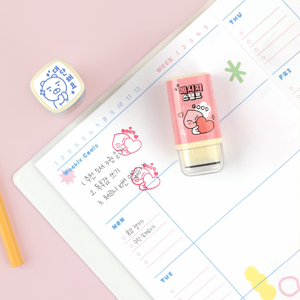 [KAKAO FRIENDS] Square Message Stamp 5pc Set - 사각 메세지 스탬프 5종 세트