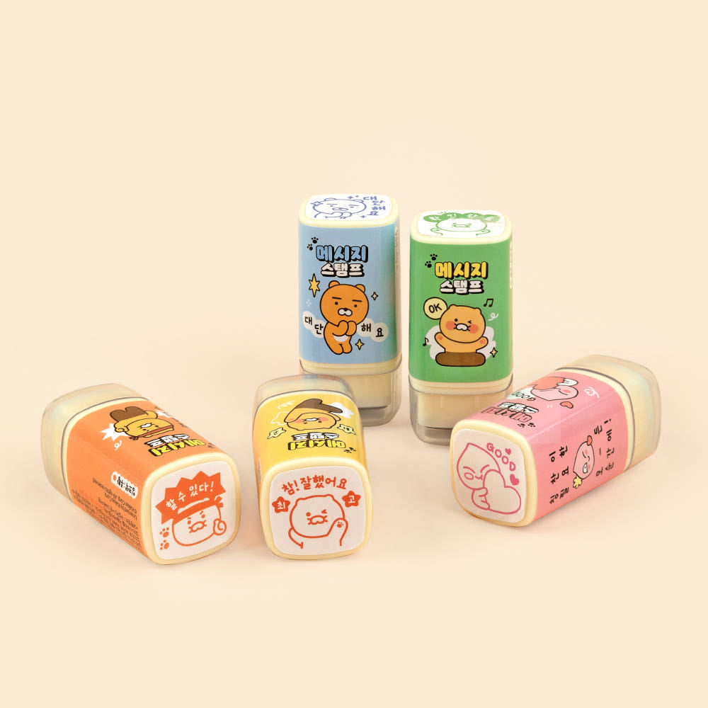 [KAKAO FRIENDS] Square Message Stamp 5pc Set - 사각 메세지 스탬프 5종 세트