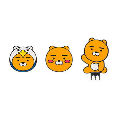 [KAKAO FRIENDS] Kakao Golf Ryan Eagle Face Ball Marker Set - 카카오 프렌즈 골프 라이언 볼마커 이글 페이스
