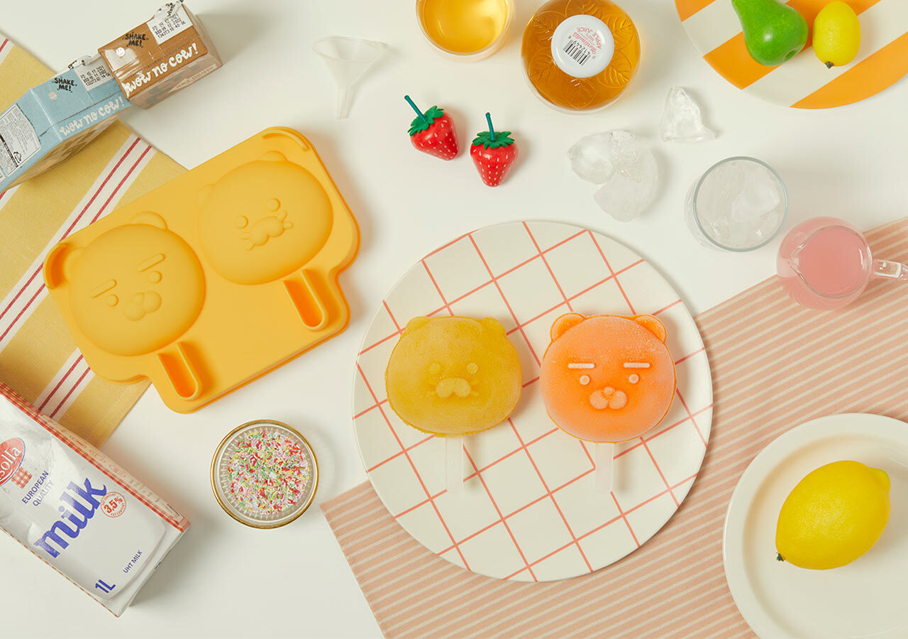 Kakao Friends: Silicone Ice Cream Mold - Ryan & Choonsik 라이언 춘식이 실리콘 아이스크림 틀