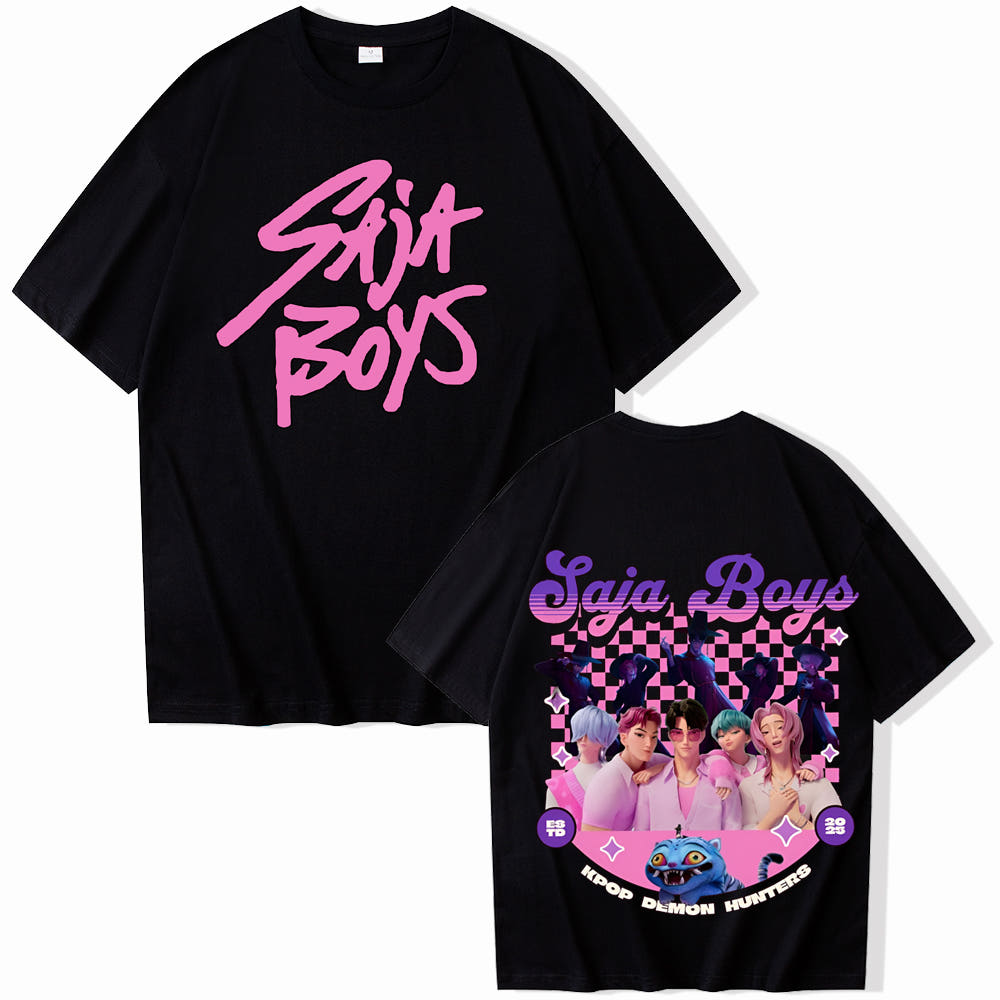 [KDH] Kpop Demon Hunters T-Shirt(Double SajaBoys) - 케이팝 데몬 헌터즈 티셔츠(양면 사자보이즈)