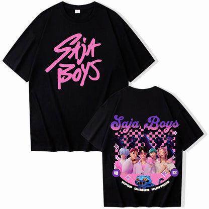 [KDH] Kpop Demon Hunters T-Shirt(Double SajaBoys) - 케이팝 데몬 헌터즈 티셔츠(양면 사자보이즈)