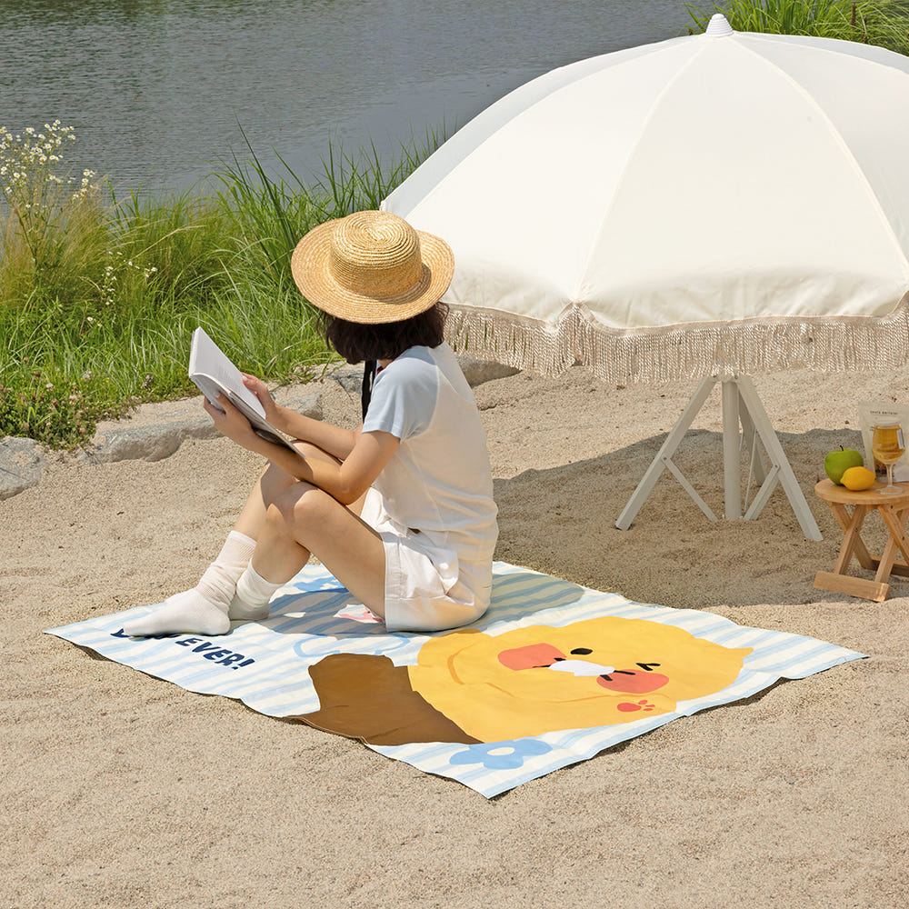 [KAKAO FRIENDS] Choonsik Waterproof Light Weight Pouch & Picnic Mat - 춘식이 경량 방수 파우치 & 돗자리