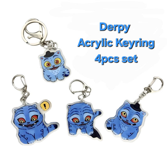 [KDH] Kpop Demon Hunters Derpy Acrylic Keyring 4pc set - 케이팝 데몬 헌터즈 더피 아크릴 키링 4종 세트