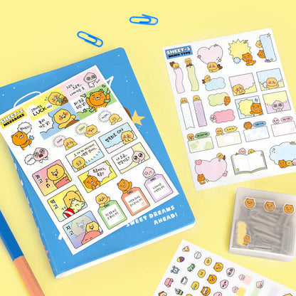 [KAKAO FRIENDS] Diary, Card, Calandar Deco Sticker 3pc Set - 다이어리 카드 켈린더 데코 3pc 세트