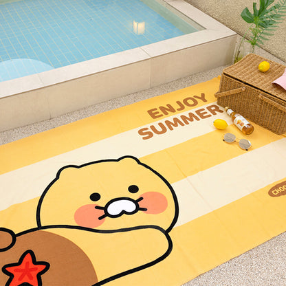 [KAKAO FRIENDS] Choonsik Beach Towel Iron Pudeok XL Large Towel - 춘식이 철푸덕 비치타월