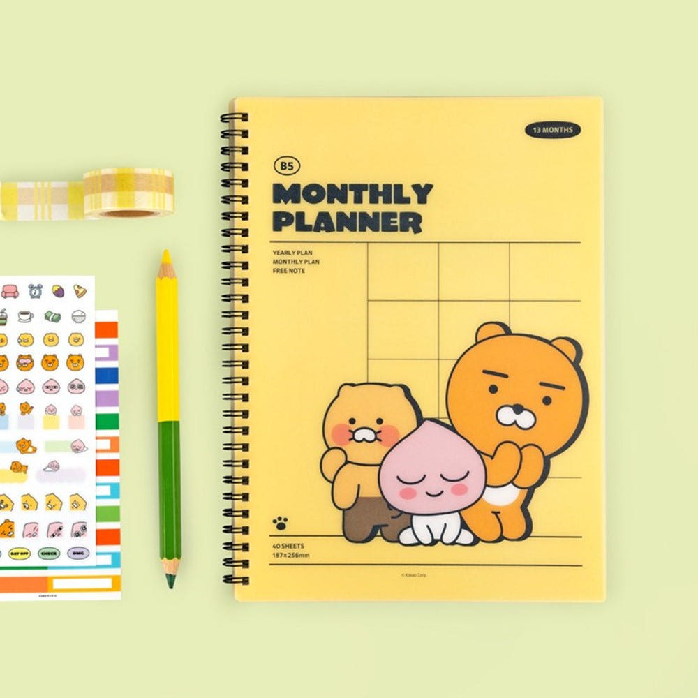 [KAKAO FRIENDS] B5 Monthly Planner 2 types - 카카오 B5 먼슬리 스프링 플래너 만년형2 종
