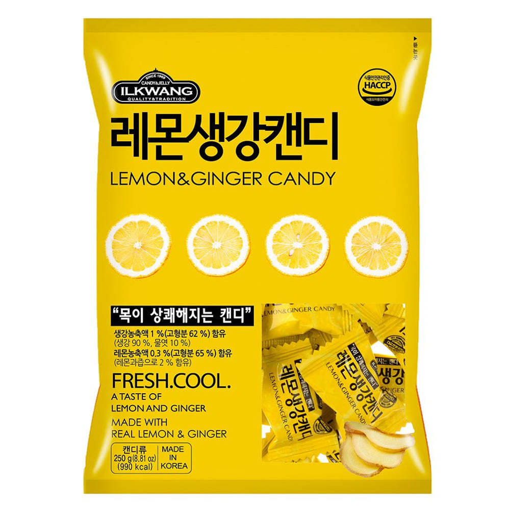 [IL KWANG] Lemon Ginger Candy 250g - 일광 레몬 생강 캔디 250g