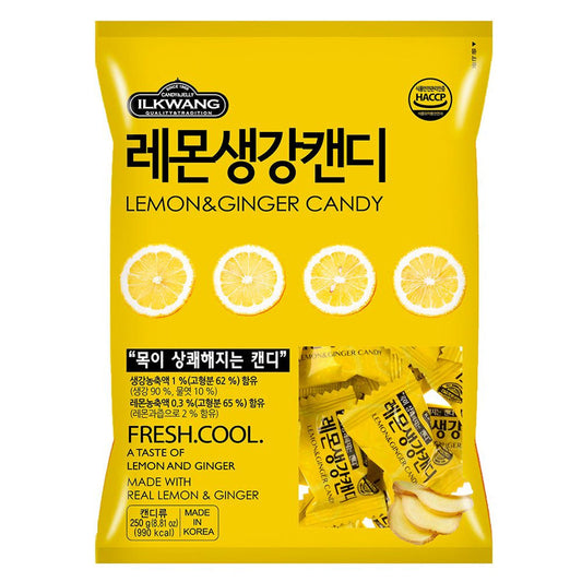[IL KWANG] Lemon Ginger Candy 250g - 일광 레몬 생강 캔디 250g