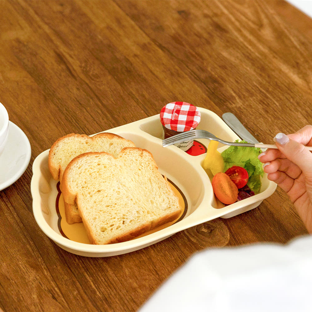 [KAKAO FRIENDS] Choonsik Ceramic Plate with 3 Sections - 춘식이 3칸 나눔 접시 플레이팅 예쁜 그릇 식기 세라믹 도자기 식판